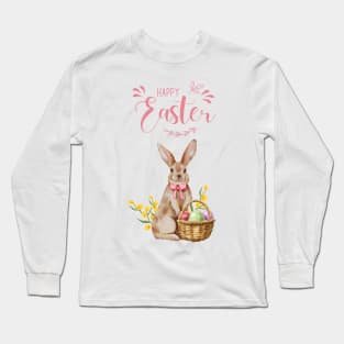 Happy easter with bunny Long Sleeve T-Shirt